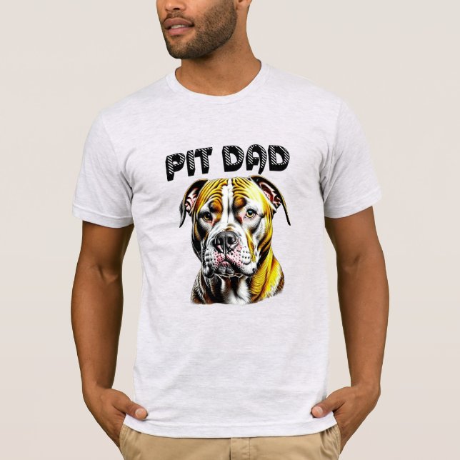 Camiseta Pai Pit Bull | Amantes de Cachorros  (Frente)