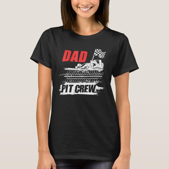 Camiseta Pai Pit Crew Car Racer Party (Frente)