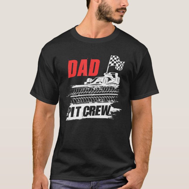 Camiseta Pai Pit Crew Car Racer Party (Frente)