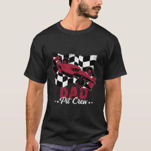 Camiseta Pai Pit Crew Race Car Festa de Corrida de Carro