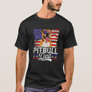Camiseta Pai Pitbull  dos Estados Unidos Sinalizador Dia de