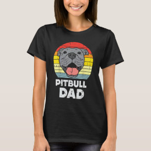 Camiseta Pai Pitbull Sunset Retro Pittie Pitty Pet Dog Owne