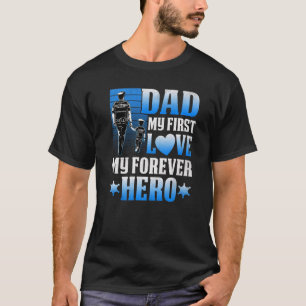 Camiseta Pai Policial Minha rua Adora Meu Pai De Herói Para