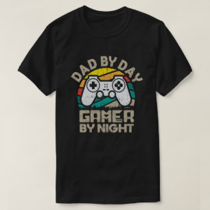 Camiseta Pai Por Dia Gamer Por Jogos Noturnos Oferece Jogos