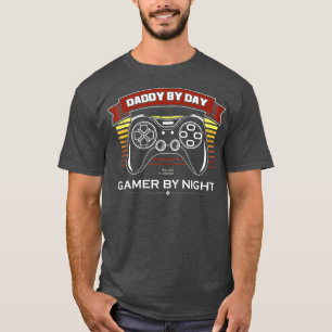 Camiseta Pai por dia Gamer por Night Vintage PC Video Pai