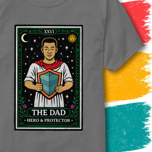 Camiseta Pai Portador de Escudo Ilustração Mística do Tarot