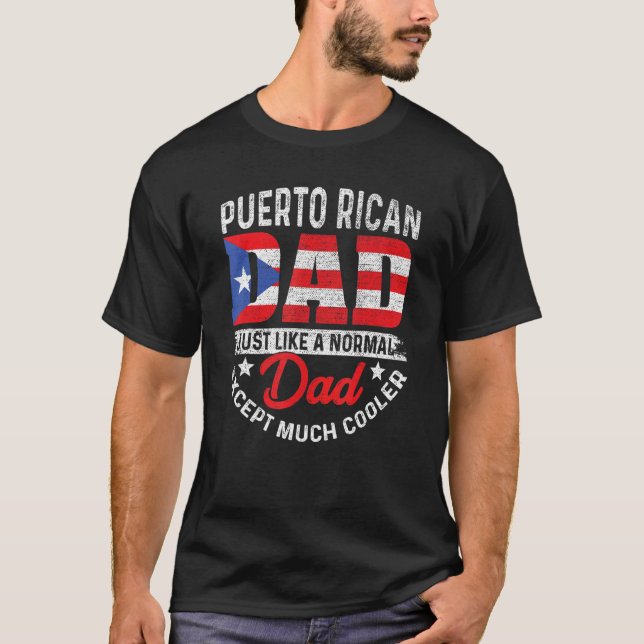 Camiseta Pai Porto-riquenho Engraçado dia de os pais Igual  (Frente)