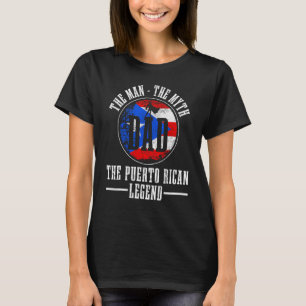 Camiseta Pai porto-riquenho Mito Legenda Porto Rico Bandeir