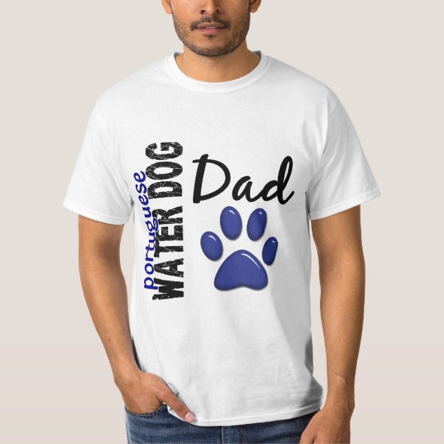 Camiseta Pai português 2 do cão de água (Frente)