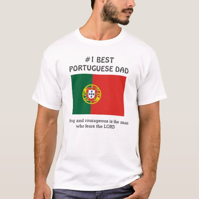 Camiseta Pai PORTUGUÊS Corajoso Personalizado (Frente)