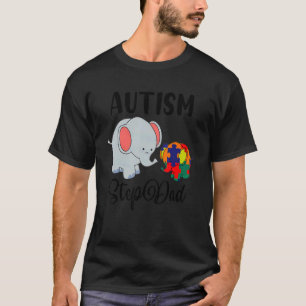Camiseta Pai Postiço Autismo Elefante Fofo Peça de Puzzle A