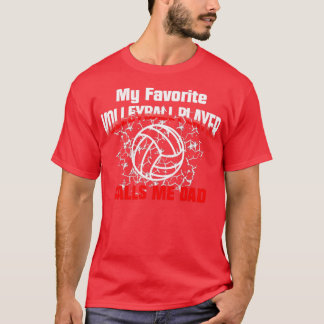 Camiseta Pai Presente Meu Jogador De Voleibol Favorito Me C