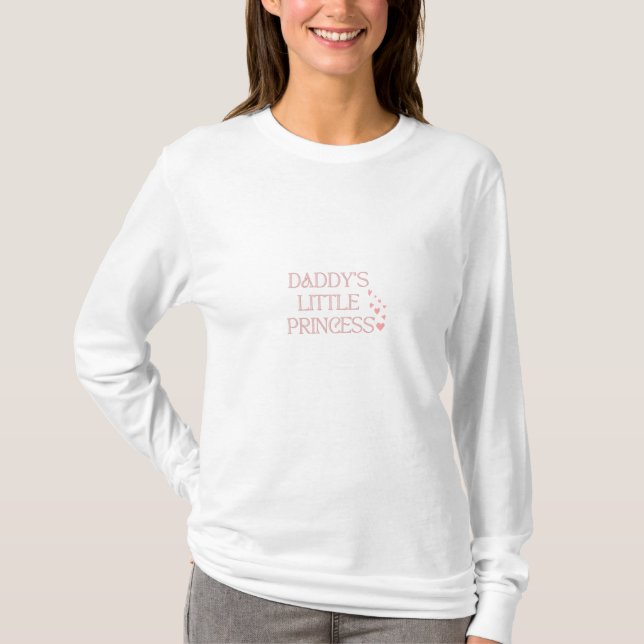 Camiseta Pai, princesa rosa, coração engraçado (Frente)