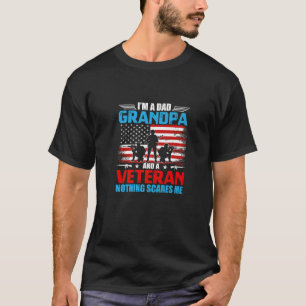 Camiseta Pai Prolongado Vovô Veterano Nada me assusta Desig