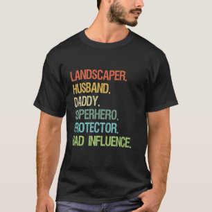 Camiseta Pai Protetor de Super Herói do Pai Landscaper Husb