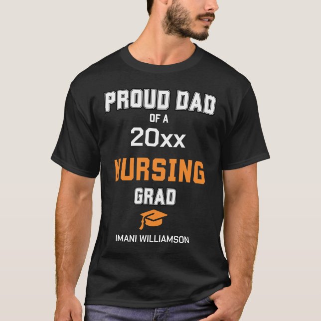 Camiseta PAI PROUD NURSING FORMANDO 2024 Graduação (Frente)