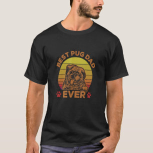 Camiseta Pai Pug Ever Pug Proprietário Pug Padre Retro
