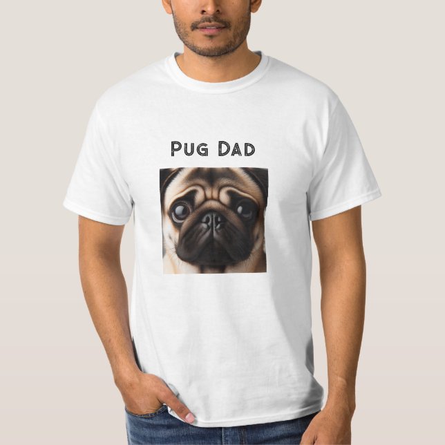 Camiseta Pai Pug Rosto de Pug  (Frente)