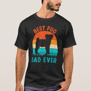 Camiseta Pai Pug Vintage Melhor Pai Pug Nunca Feliz Dia Pai
