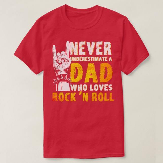 Camiseta Pai Que Adora Rock N Roll Rock N Roll Guitar (Frente do Design)