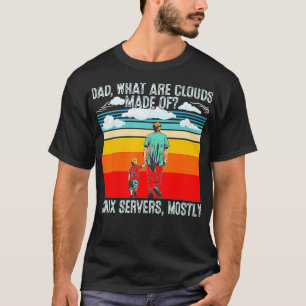 Camiseta Pai Que Nuvens São Feitas Do Programador Retro Lin