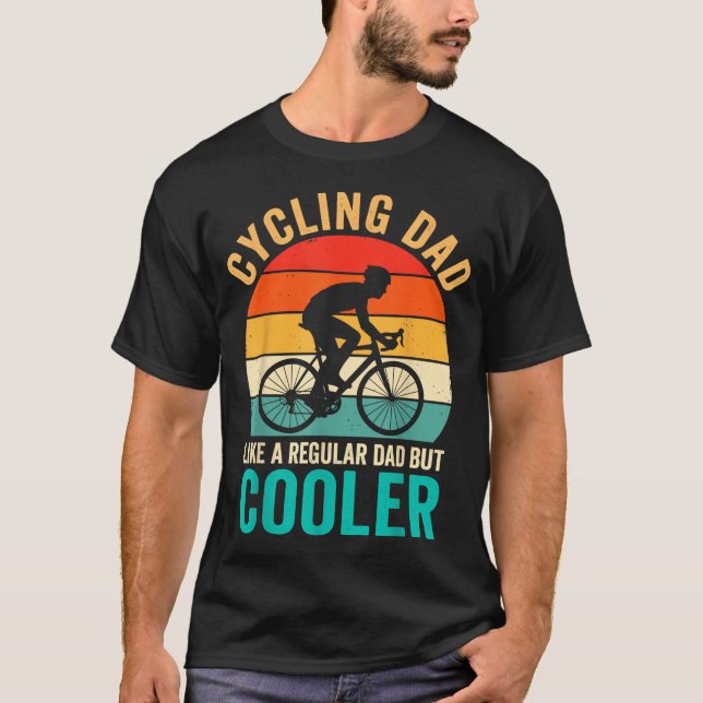 Camiseta Pai que pedala como uma bicicleta normal, mas mais (Frente)