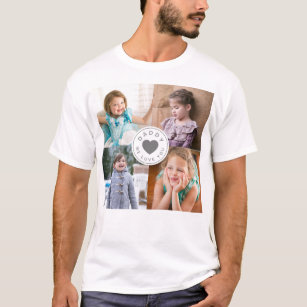 Camiseta Pai Que Te Amo, Crianças Bonitas 4 Colagem Fotográ