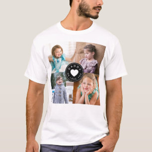 Camiseta Pai Que Te Amo Crianças Cardíacas 4 Colagem Fotogr