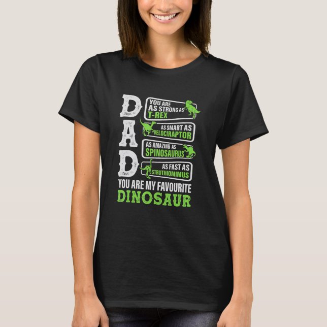 Camiseta Pai Que Você Seja Meu Dinossauro Favorito, Retro D (Frente)
