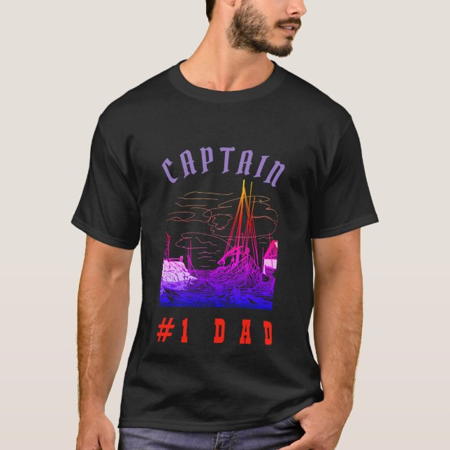 Camiseta Pai Rad Moderno Pai Pai Capitão Negro (Frente)