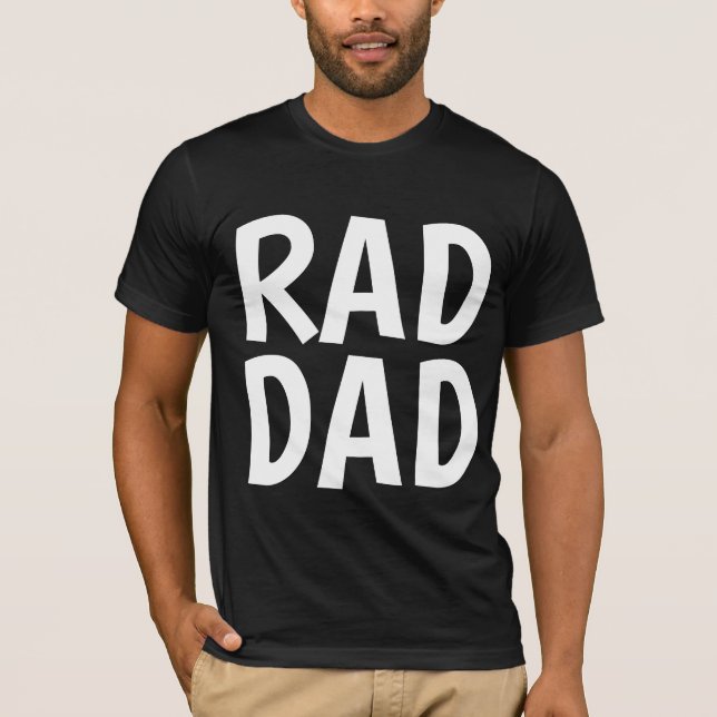 Camiseta PAI RAD, T-shirts pretas (Frente)
