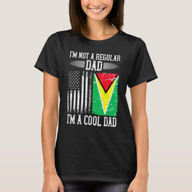 Camiseta Pai Raiz Guyana, Bandeira Americana do Guiana (Frente)
