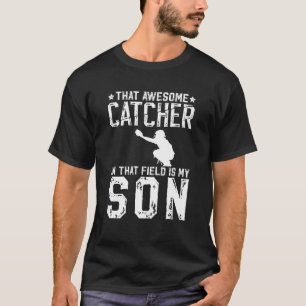 Camiseta Pai Receptor de Beisebol Orgulhoso Pai Receptor de