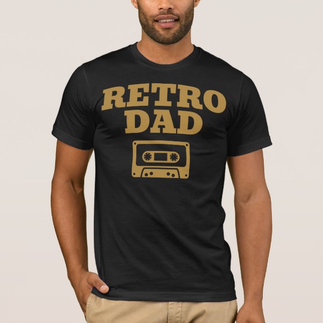 Camiseta Pai retrô - Design de cassete de vinheta para pai (Frente)