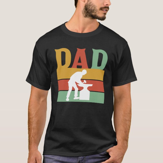 Camiseta Pai Retro Padre Blacksmith Hoof Blacksmith Artesan (Frente)