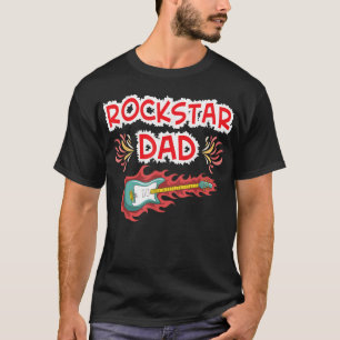 Camiseta Pai Rockstar Guitarra Elétrica Fã de Rock Dia dos 