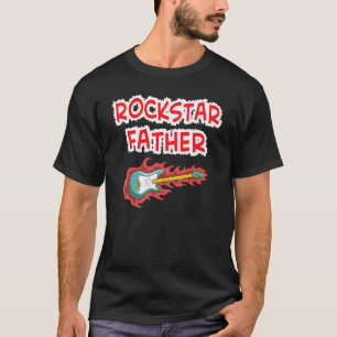 Camiseta Pai Rockstar Guitarra Elétrica Fã de Rock Mãe