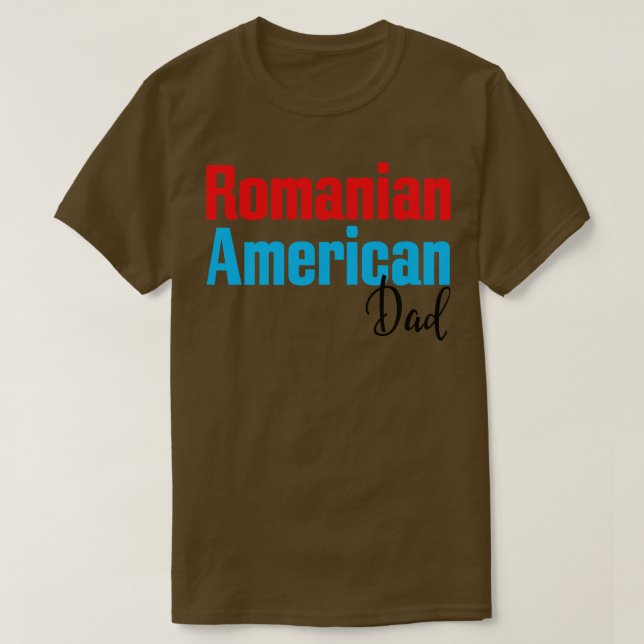Camiseta Pai romeno americano 3 (Frente do Design)