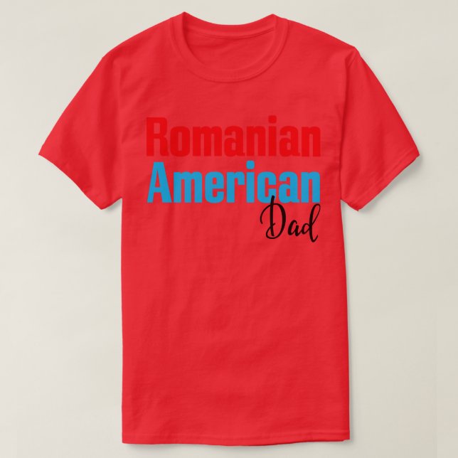 Camiseta Pai romeno americano 4 (Frente do Design)