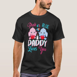 Camiseta Pai Rosa Ou Azul Te Ama Elefantes Sexo De Bebê