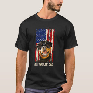 Camiseta Pai Rottweiler De Um Pai Rottie Bandeira Dos EUA P