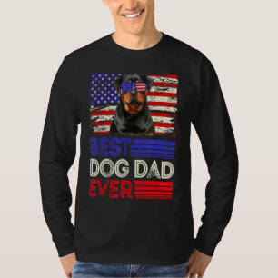 Camiseta Pai Rottweiler Ever American Flag Patrio