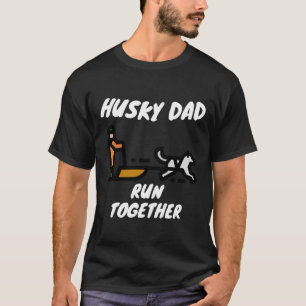 Camiseta Pai rouco Cachorro Siberiano Corre Junto