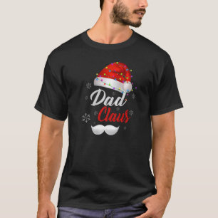 Camiseta Pai Santa Claus Hat Xmas Light Snow Family Papais 