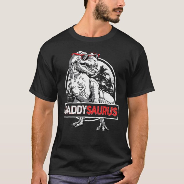 Camiseta Pai Saurus Rex Dinossaur Família Dia de os pais Ho (Frente)