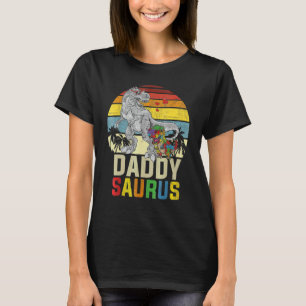 Camiseta Pai Saurus T Rex Dinossauro Conscientização do Aut