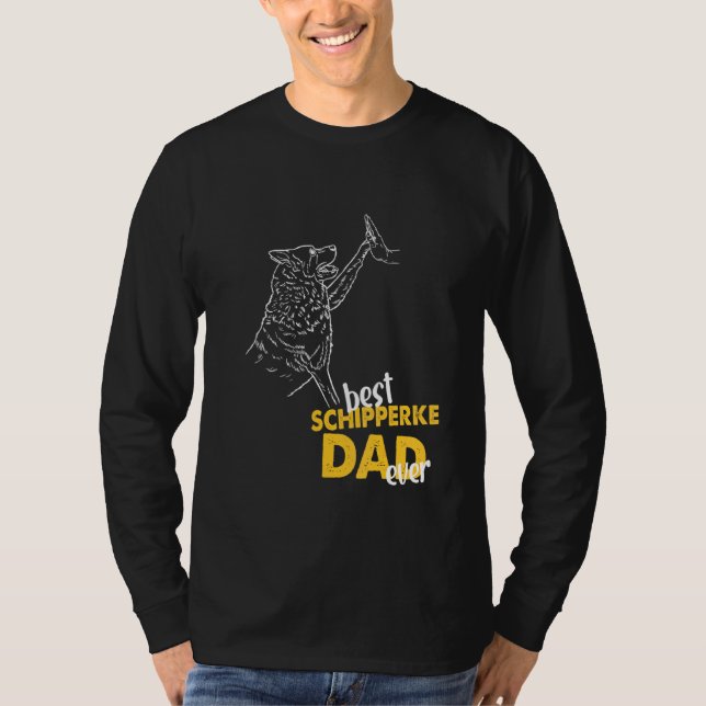 Camiseta Pai Schipperke Melhor  De Cão Nunca Pai Schipperke (Frente)