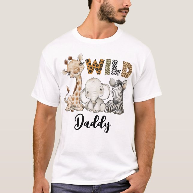 Camiseta Pai selvagem do menino Safari de aniversário (Frente)