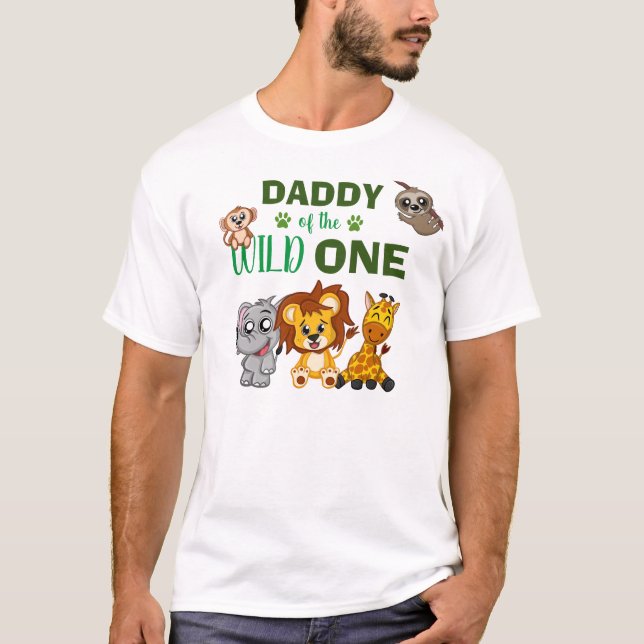 Camiseta Pai Selvagem Selvagem Safari Zoo Pai (Frente)