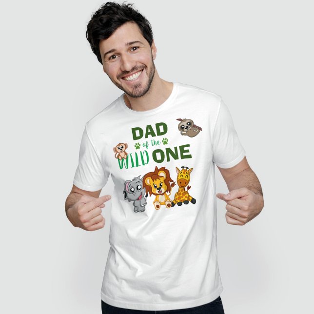 Camiseta Pai Selvagem Selvagem Selvagem Safari Zoo (Criador carregado)